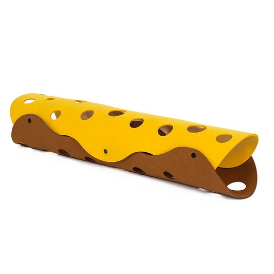 Cheese Cat Tunnel (Foldable Pet Tunnel Tube Bed with Holes)