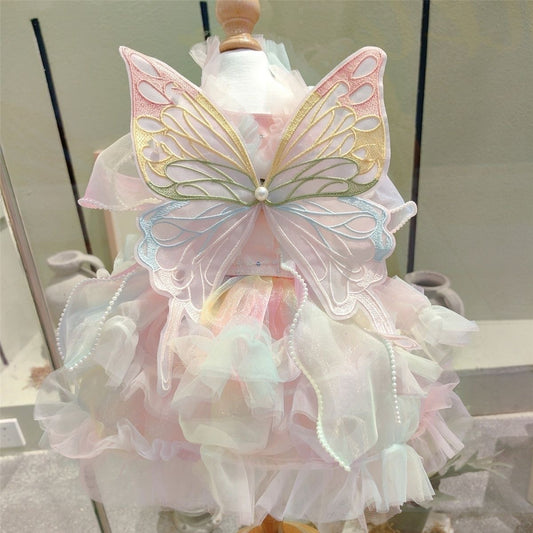 Pet Rainbow Flutter Dress