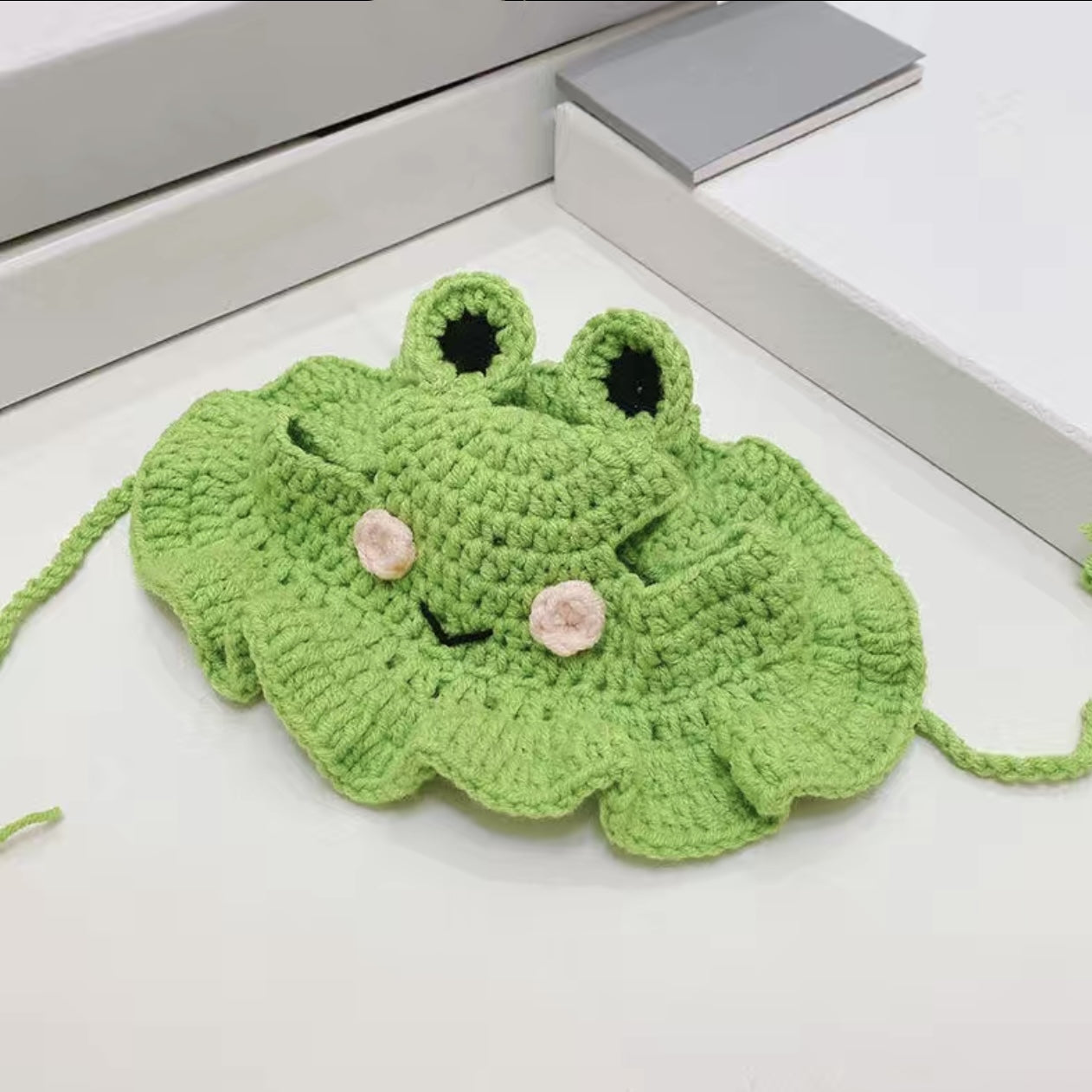 Cozy Knit Hat For Cat - Frog🐸